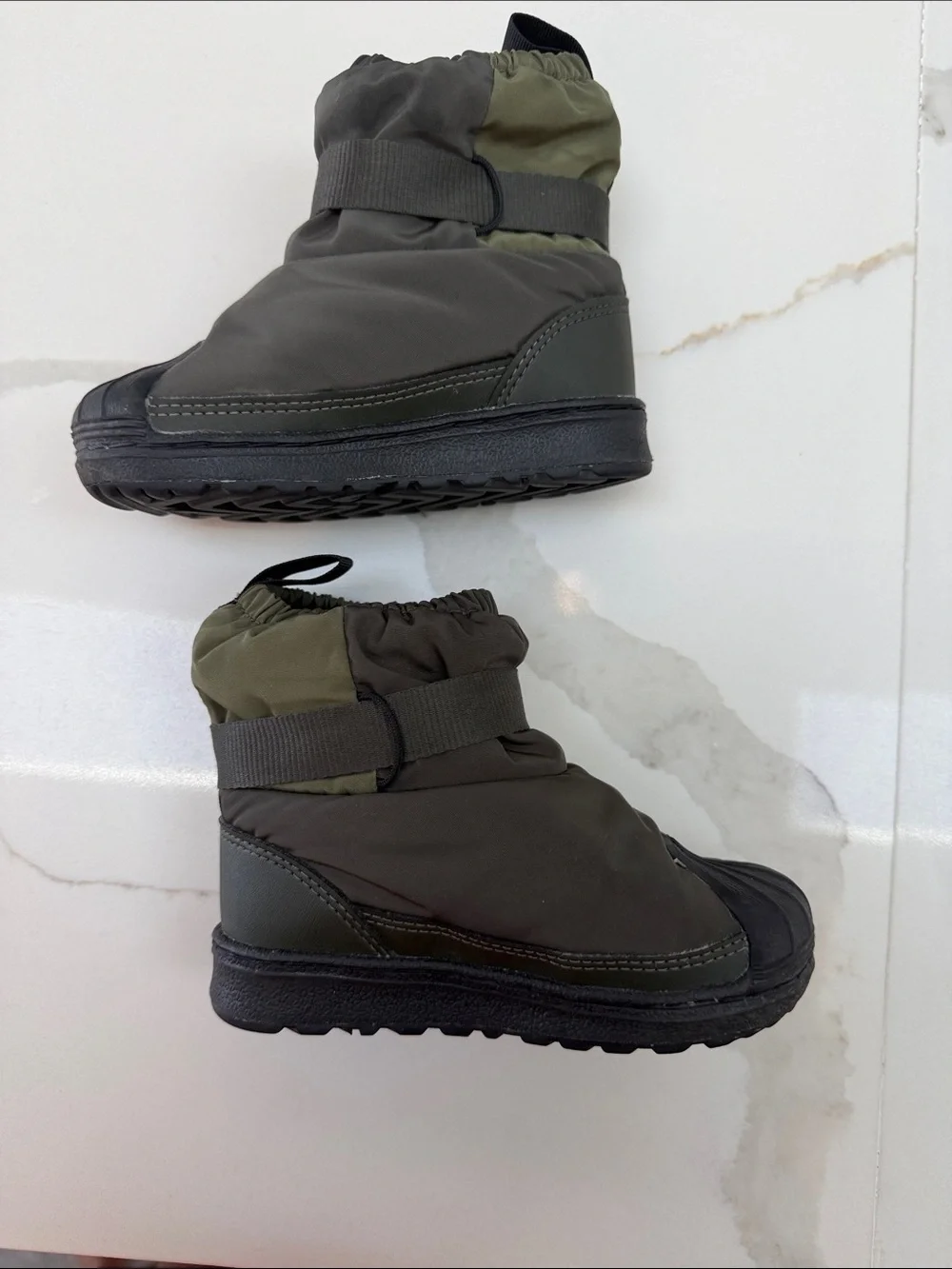 adidas Olive Green and Black Kids Snow Boots